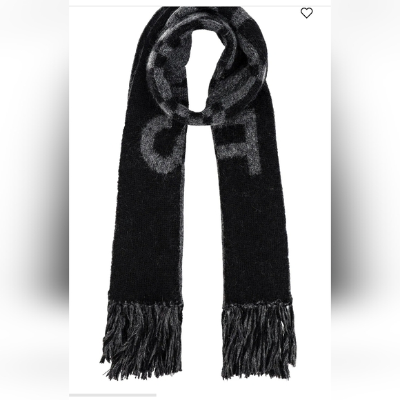 Saint Laurent Charcoal and Black Wool Scarf - Picture 2 of 7